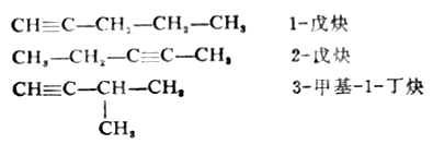 一、炔烃的同分异构现象和命名法
